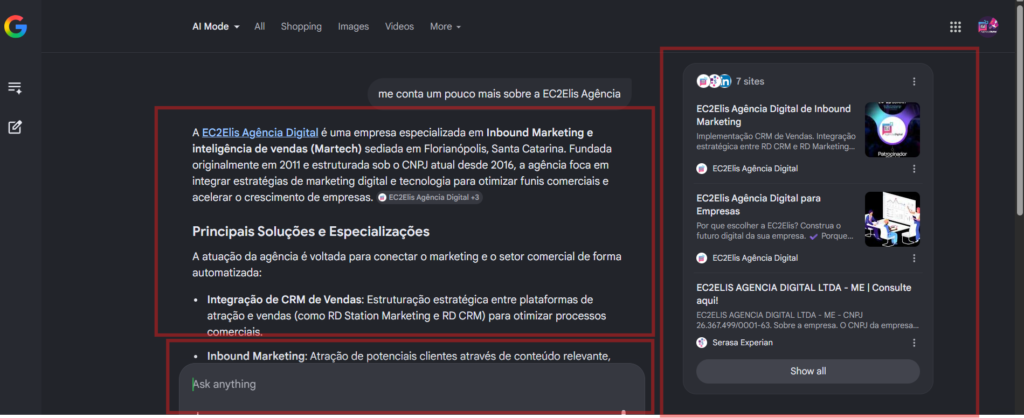 O Google entrega a resposta e executa o que você pediu para sempre irá mostrar quais sites relevantes ele buscou a informação.